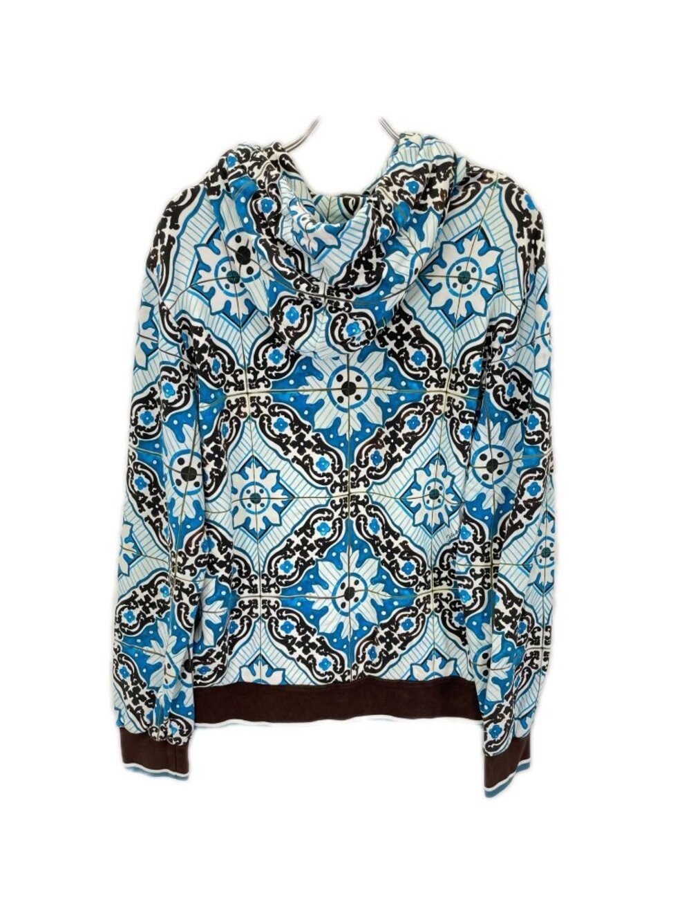 Dolce & Gabbana Blue All Over Print Majolica Hoodie 50